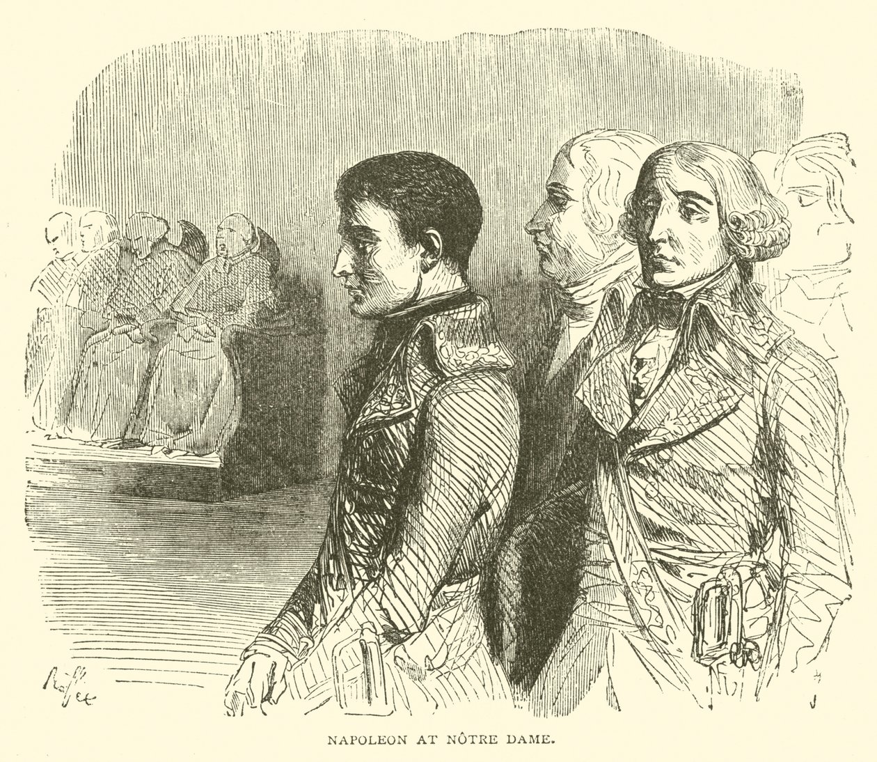 Napoleon at Notre Dame by French School: Fine art print