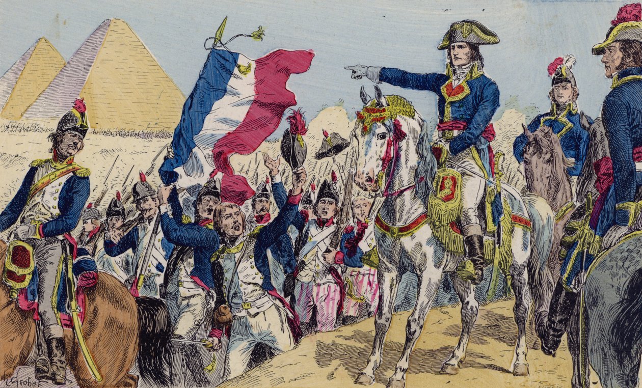 Napoleon at the Battle of the Pyramids, Egypt by French School