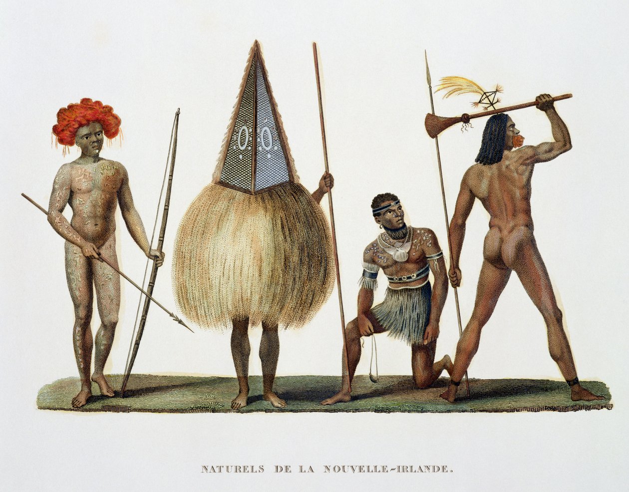 Natives of New Ireland, from Voyage autour du Monde, by Louis Isidore Duperrey by French School