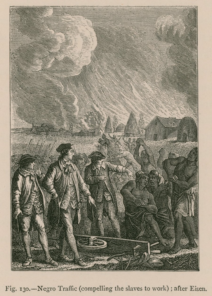 Negro Traffic (Compelling the Slaves to Work); After Eisen by French School