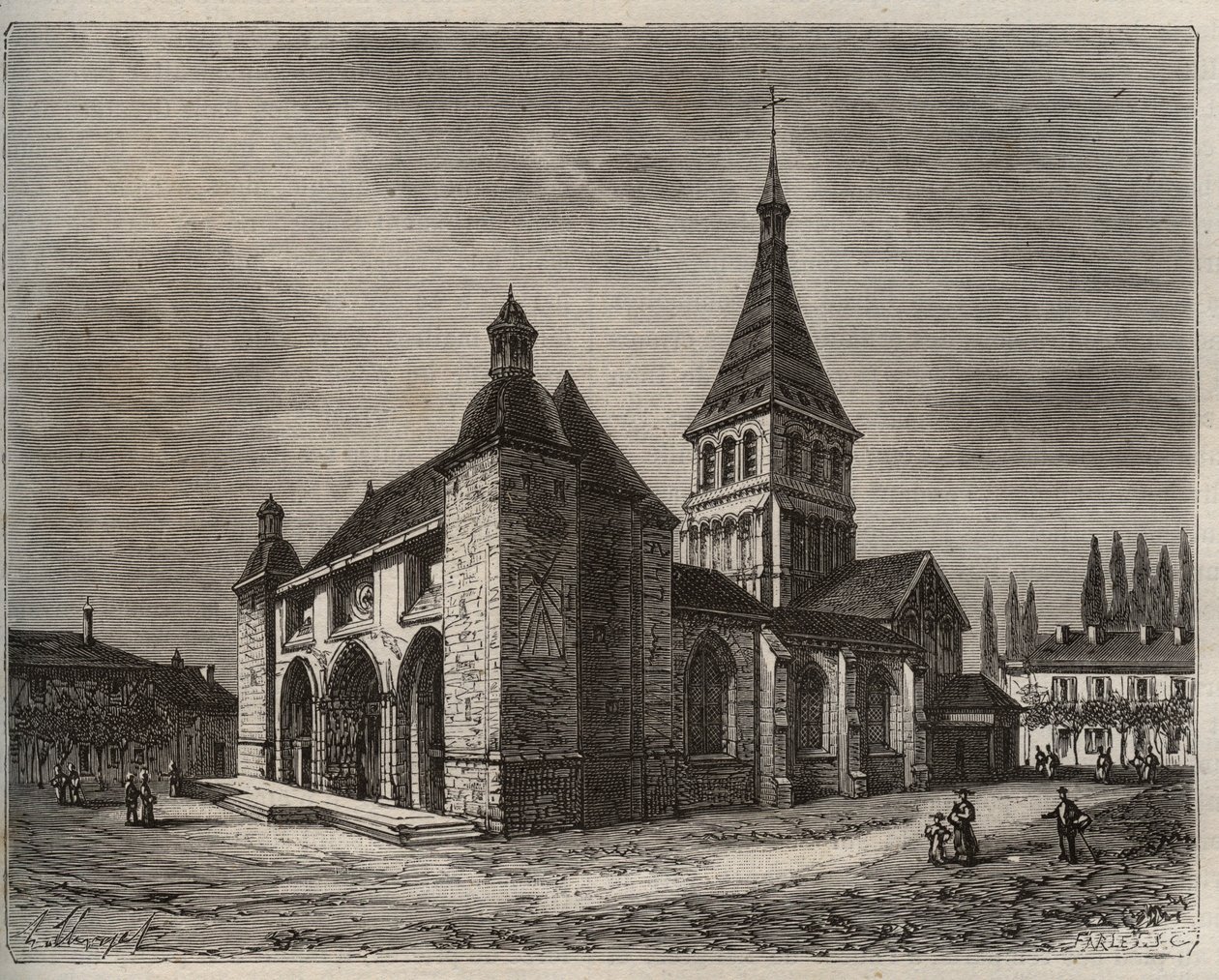 Notre Dame de Wassy - Haute-Marne in region Champagne-Ardenne - engraving in 