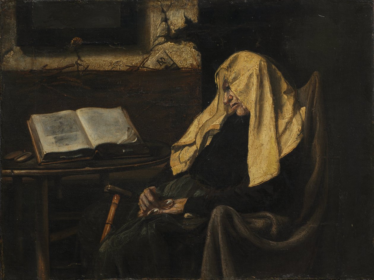 Old Woman Asleep by French School