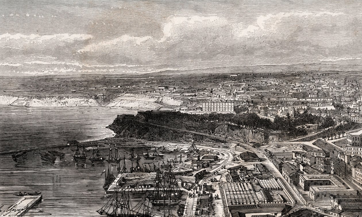 Oran - Algeria - engraving in La France illustree: geography, history, statistical administration by V.A. Malt-Brown. 1884 by French School