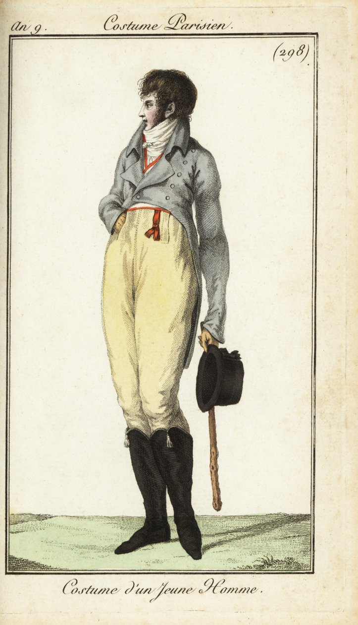 Outfit of a young man or Incroyable, May 1801 by French School