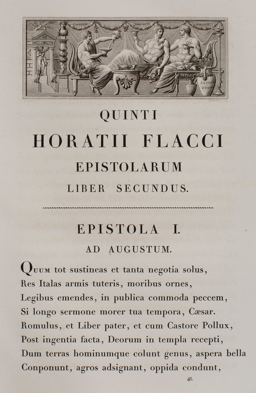 Page from 'Works of Horace', published by Firmin Didot, illustrated by ...