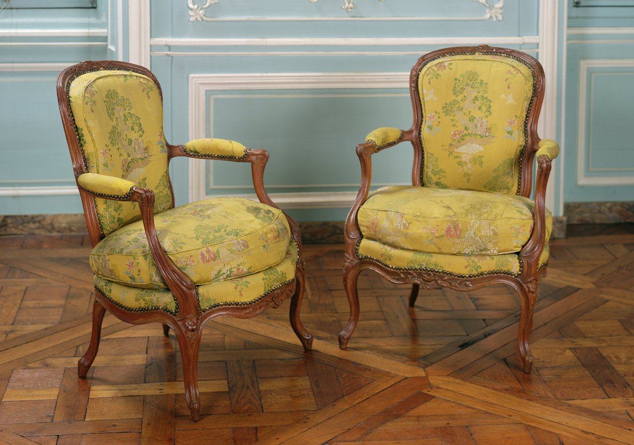 Pair of Louis XV Armchairs by French School