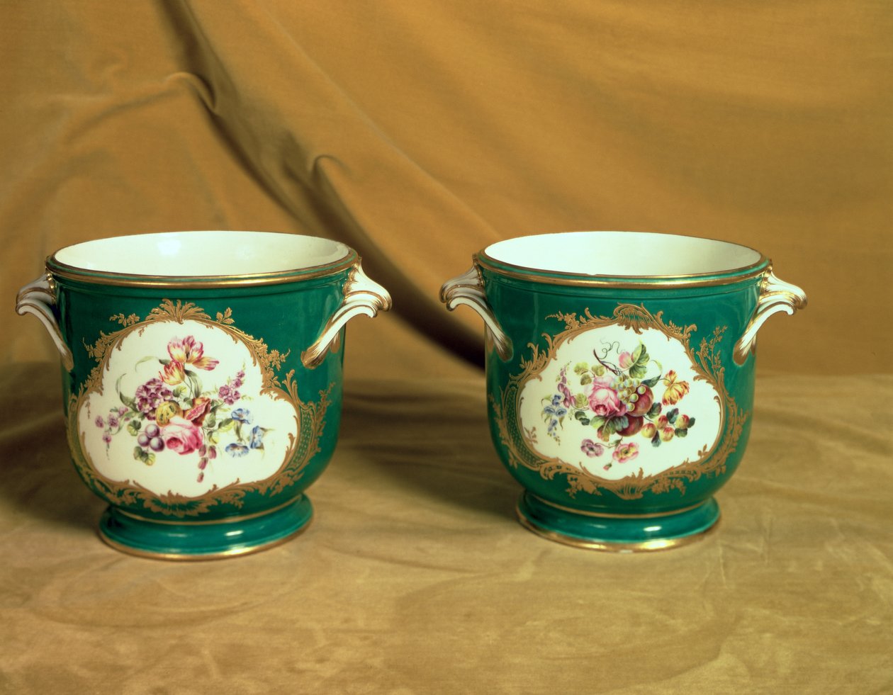 Pair of Sevres ice coolers, from the Frederick V Service, 1758 by French School