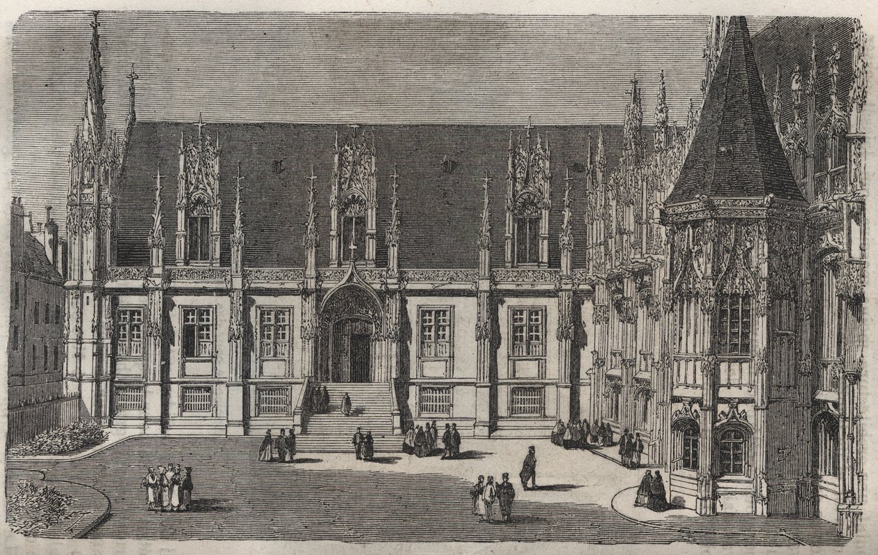 Palais de Justice de Rouen - engraving in 