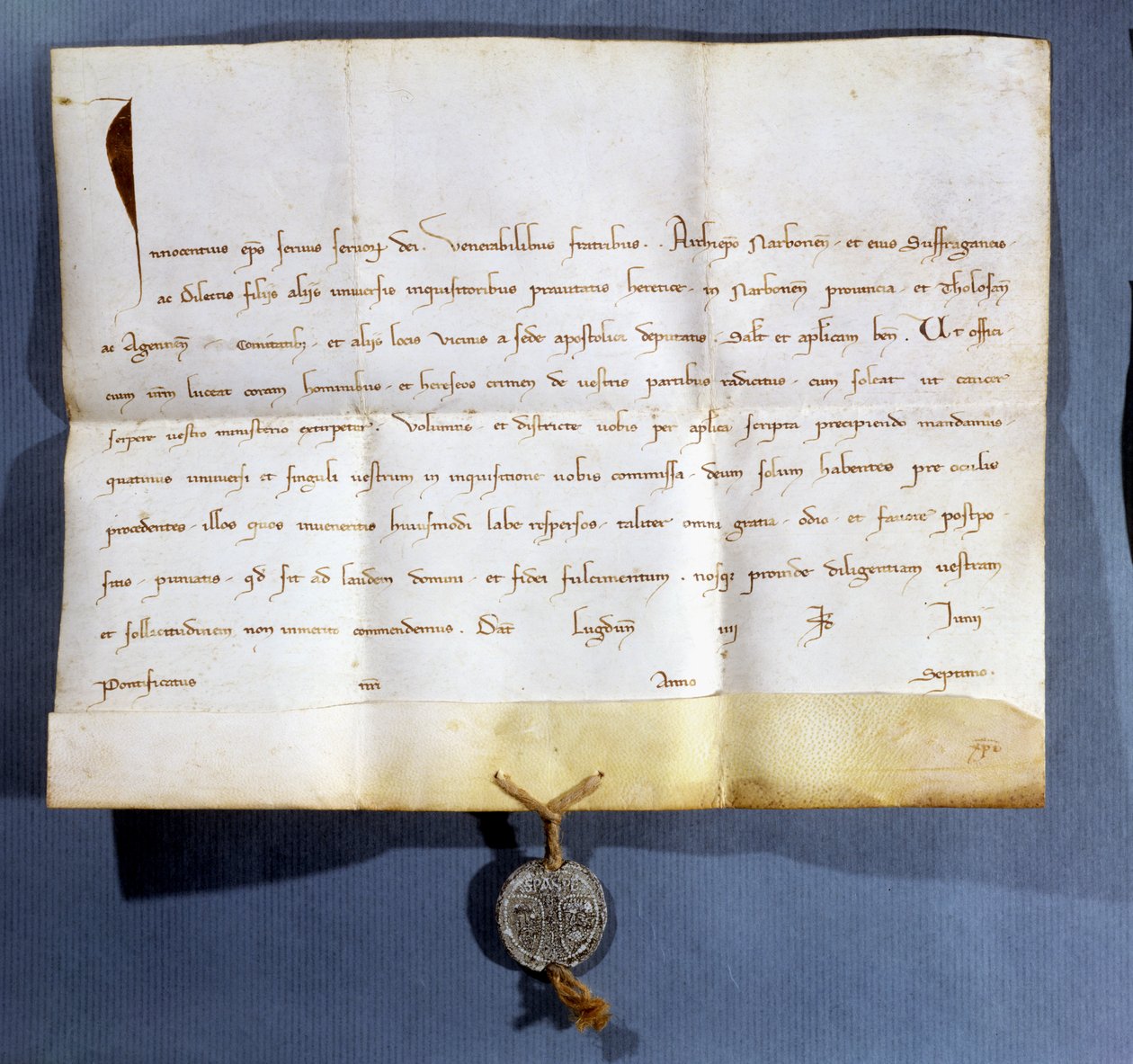 Papal bull by Pope Innocent IV against the Albigenses by French School