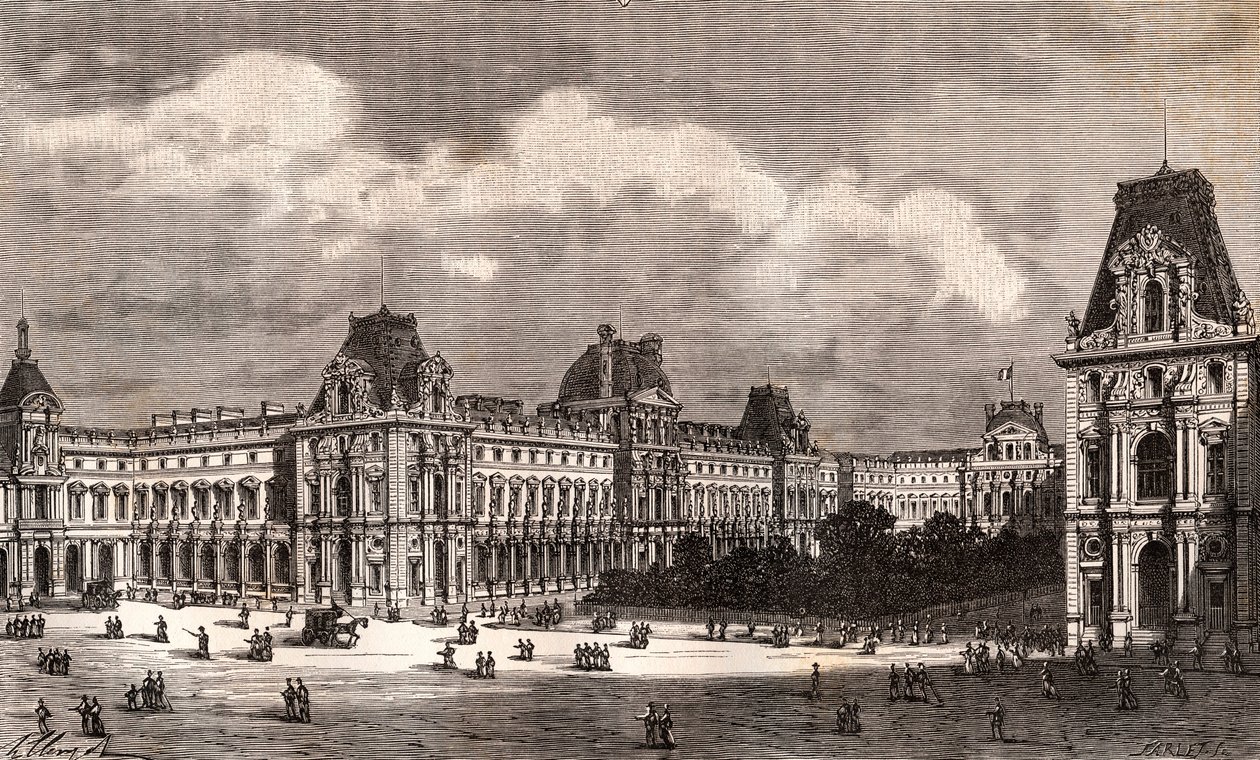 Paris Le Louvre - engraving in 