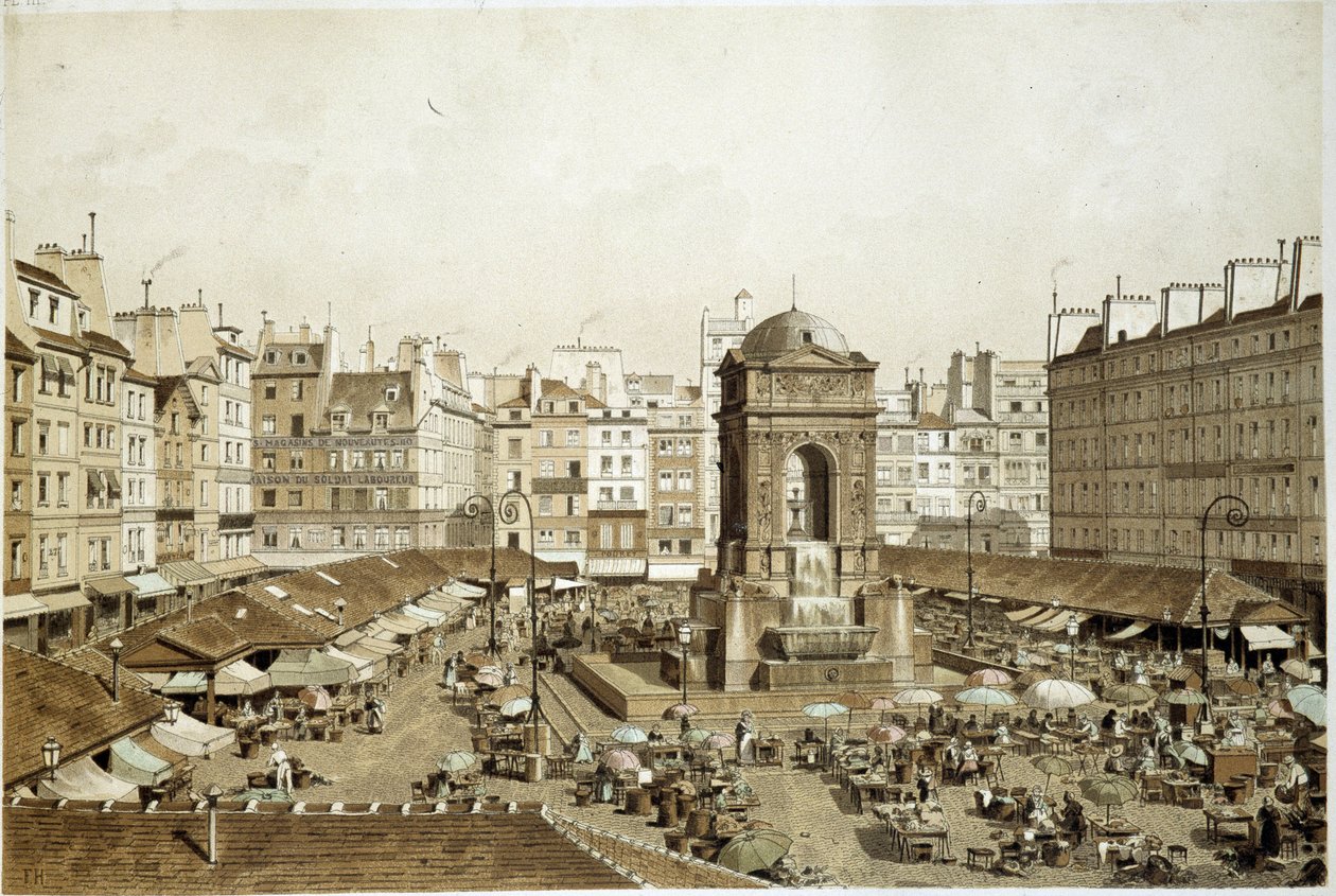 Paris, the Market and the Fountain of the Innocents by French School