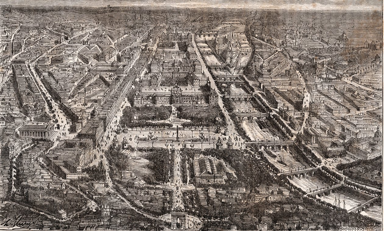 Paris view from the Arc de Triomphe de l