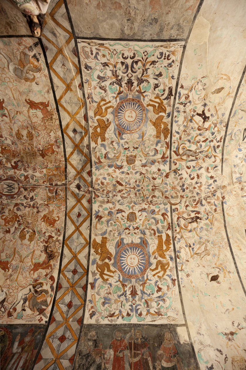 Parish Church of Mare de Déu de Solers. Interior. The Nave, The Ceilings. Mural Paintings. 16th Century (?) by French School