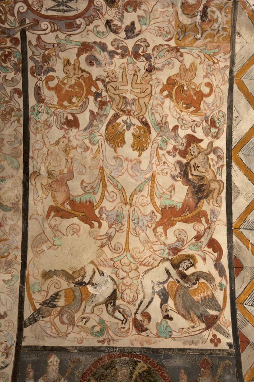 Parish Church of Mare de Déu de Solers. Interior. The Naves. Mural Paintings (detail). 16th Century (?) by French School