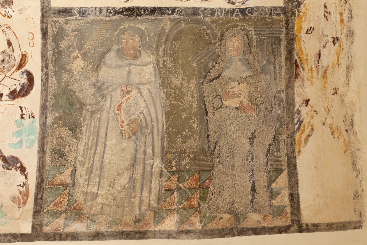 Parish church (Església de la Mare de Déu de Solers). Interior. The naves. Mural paintings. (detail). 16th century (?) by French School