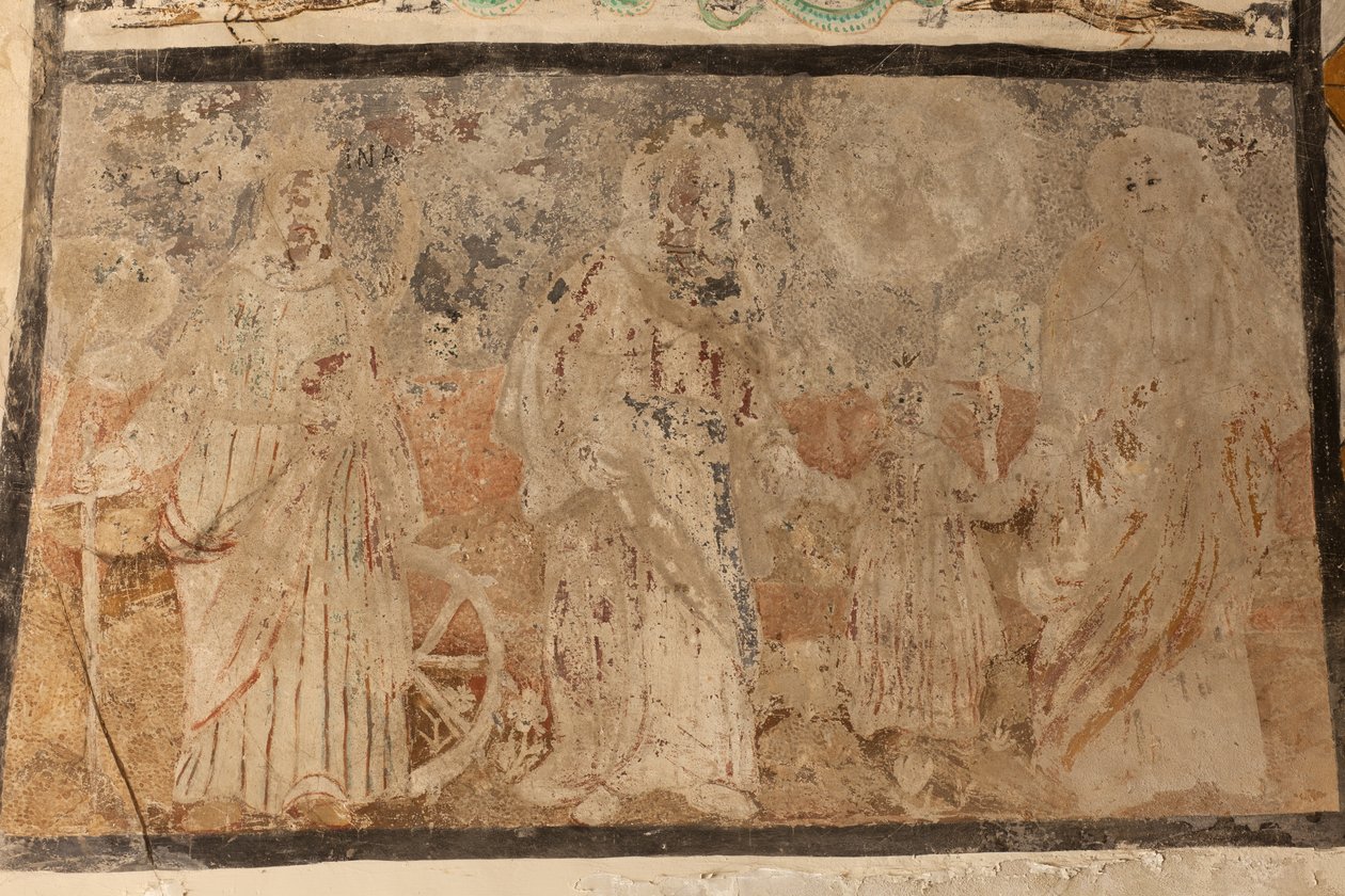 Parish Church of Our Lady of Solers. Interior. The Naves. Mural Paintings. (Detail) 16th Century (?) by French School