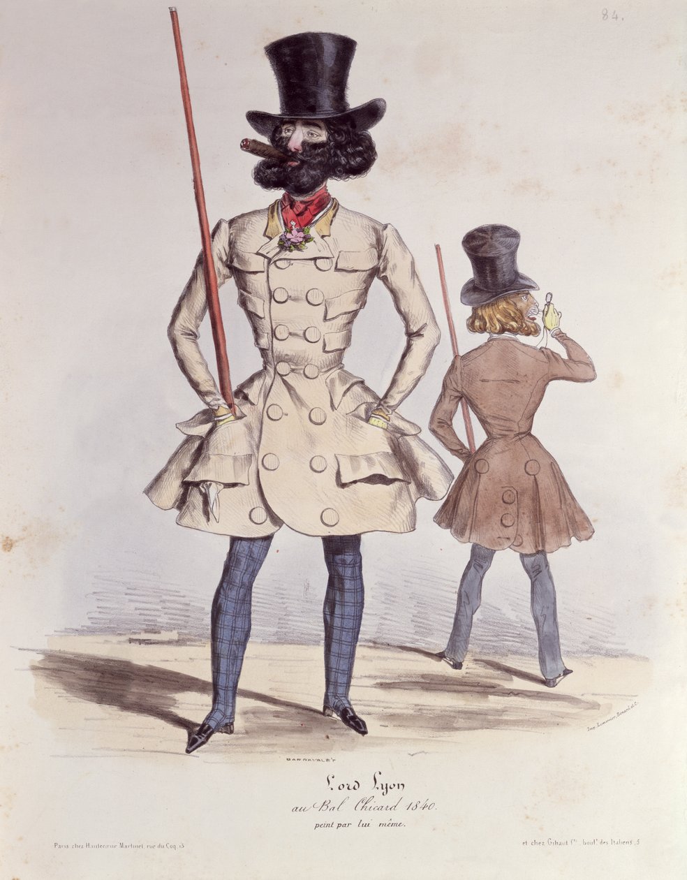 Parisian Dandies at the Bal Chicard, 1840 by French School