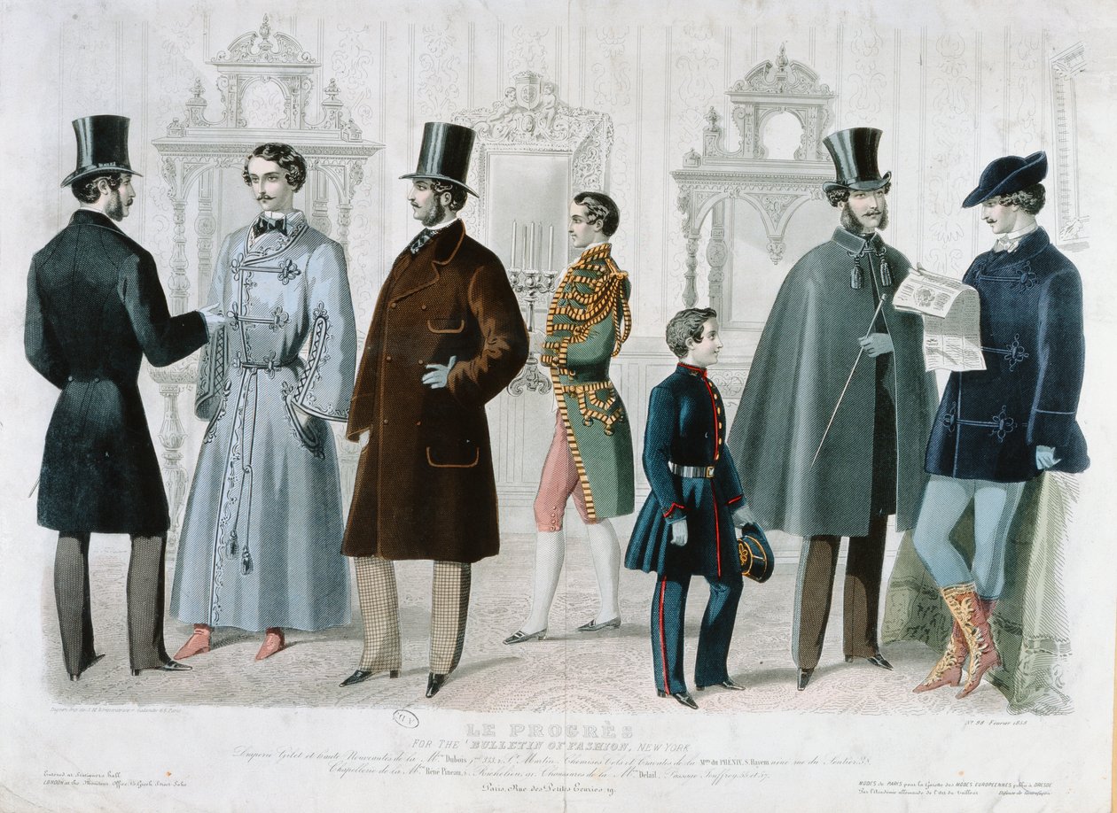 Parisian Fashion Plate for the Bulletin of Fashion, New York, February 1858 by French School