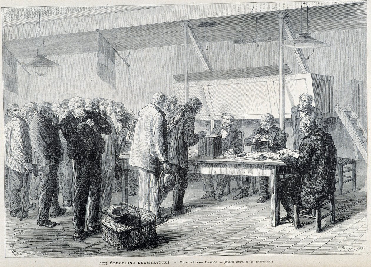 Parliamentary elections: a polling station in Beauce - in 