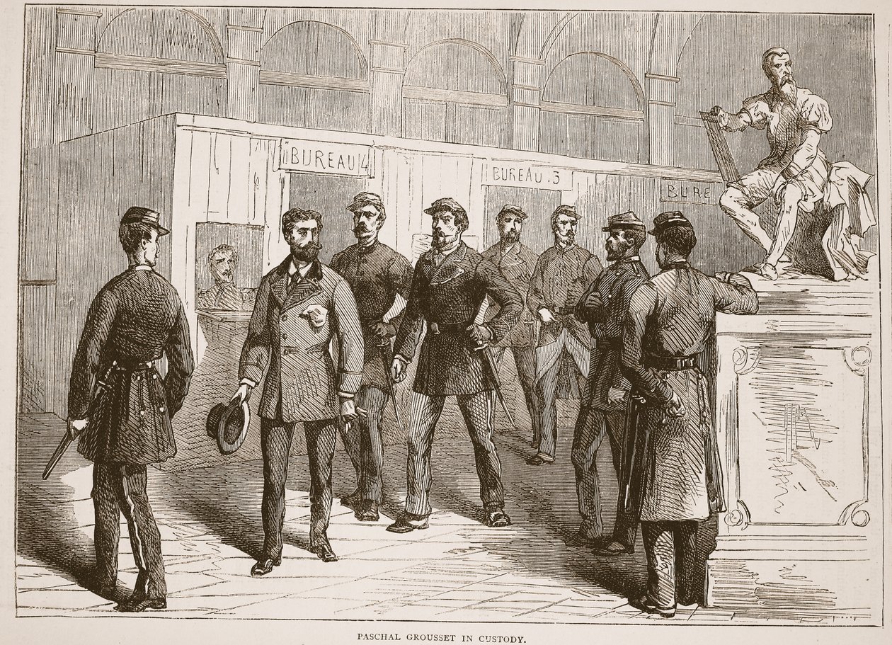 Paschal Grousset in custody, illustration from Cassells History of the War between France and Germany, 1870-1871 by French School
