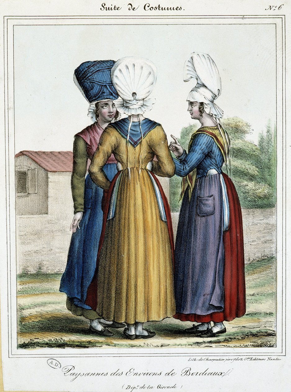 Peasants of Bordeaux - Lithography by French School