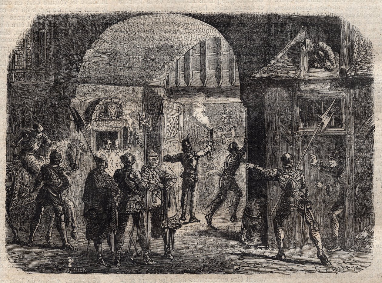 Perrinet Leclerc opening by night the gate of Buci, in Paris, to the Burgundians, May 29 by French School