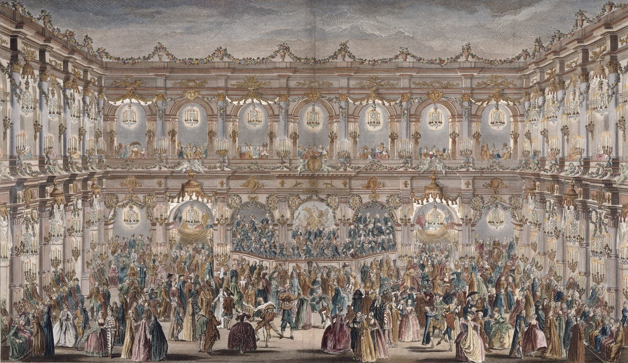 Perspective View of the Ballroom, Constructed in the Courtyard of the Hotel de Ville by French School