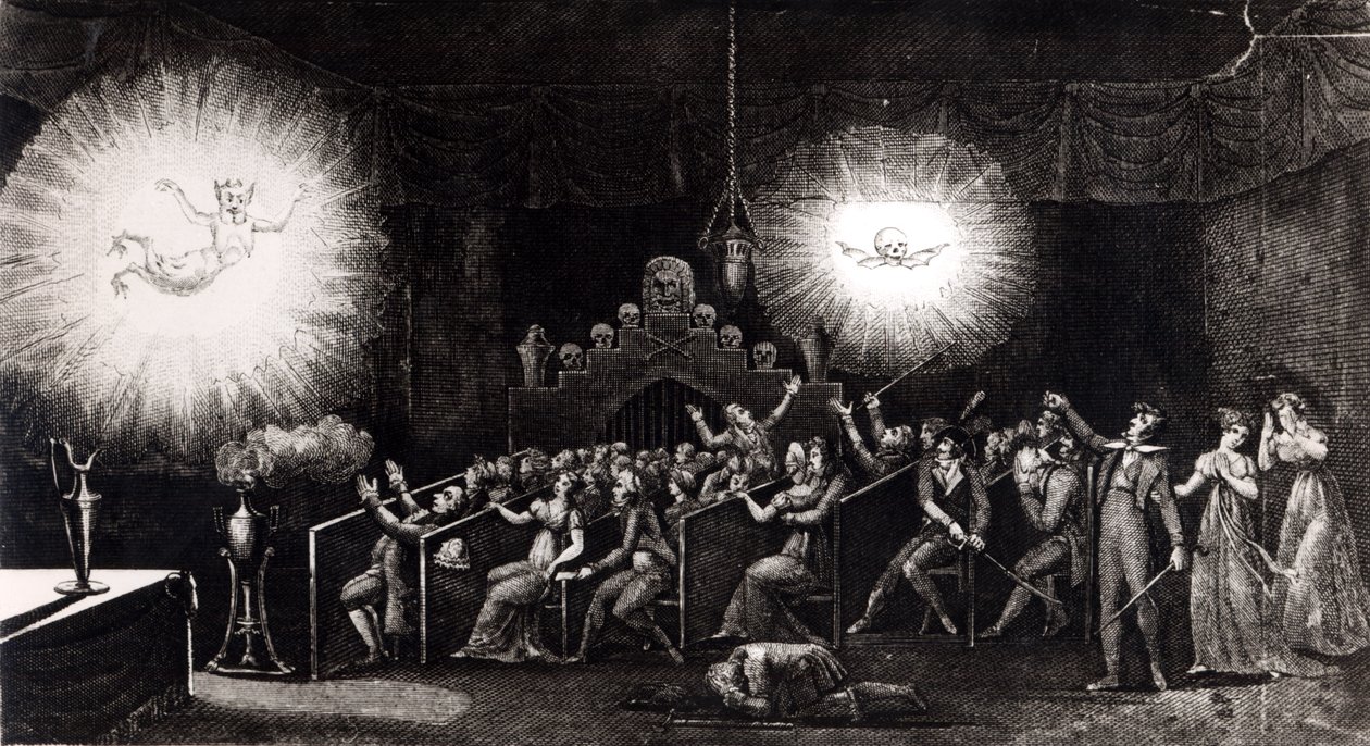 Phantasmagoria, from Memoires Recreatifs Scientifiques et Anecdotiques by Etienne Gaspard Robertson, Paris, 1831 by French School