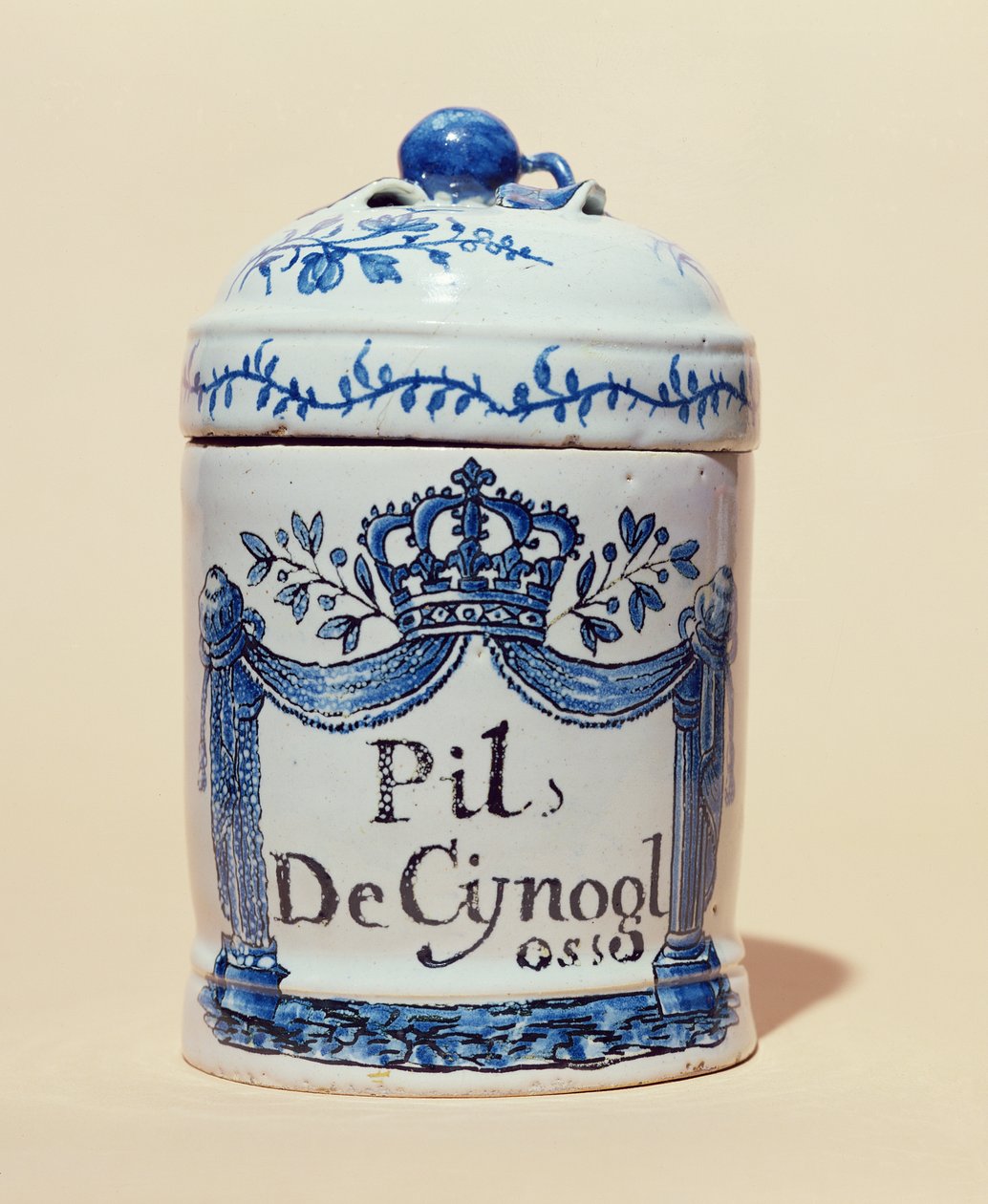 Pharmaceutical jar for cynoglossum tablets, c.1700 by French School