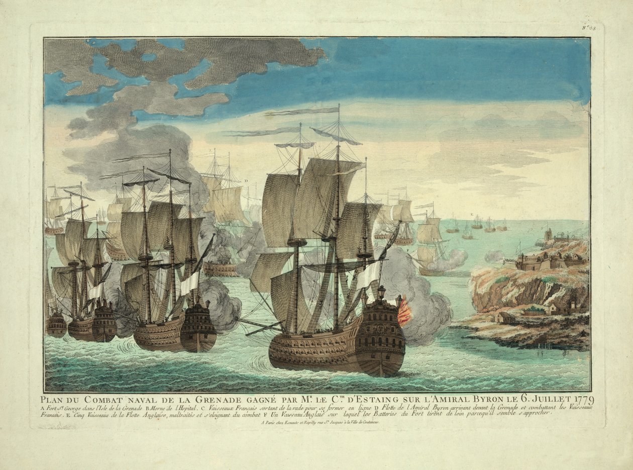Naval Battle Plan of Grenada Won by Mr. le Cte. D