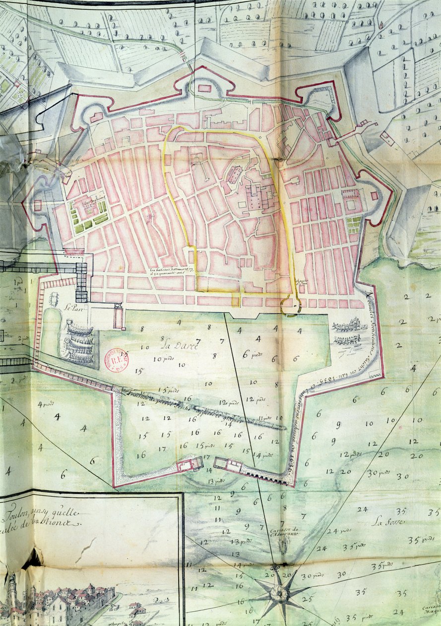 Plan of Toulon by French School