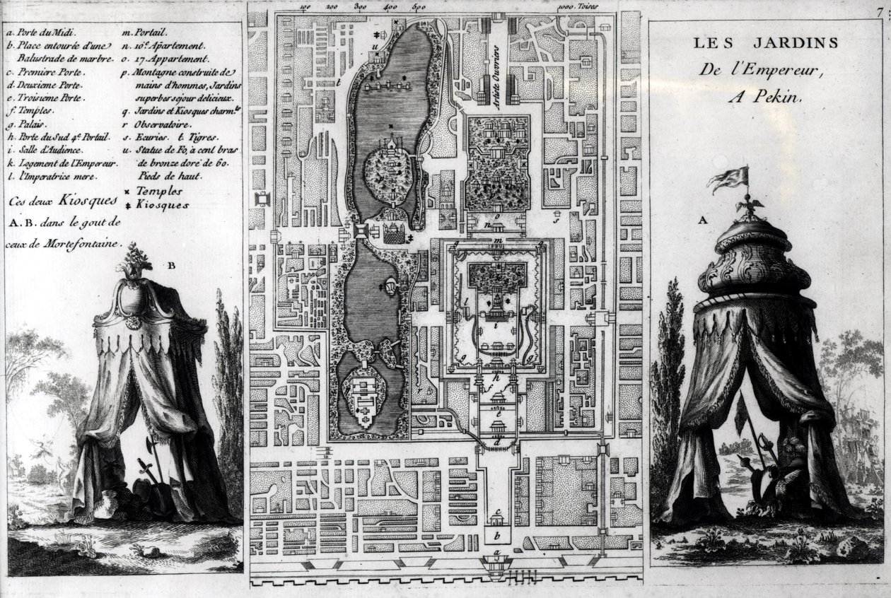 Plan of the Gardens of the Emperor of Peking, from Jardins Anglo-Chinois a la Mode, by George Louis le Rouge, published c.1776-78 by French School