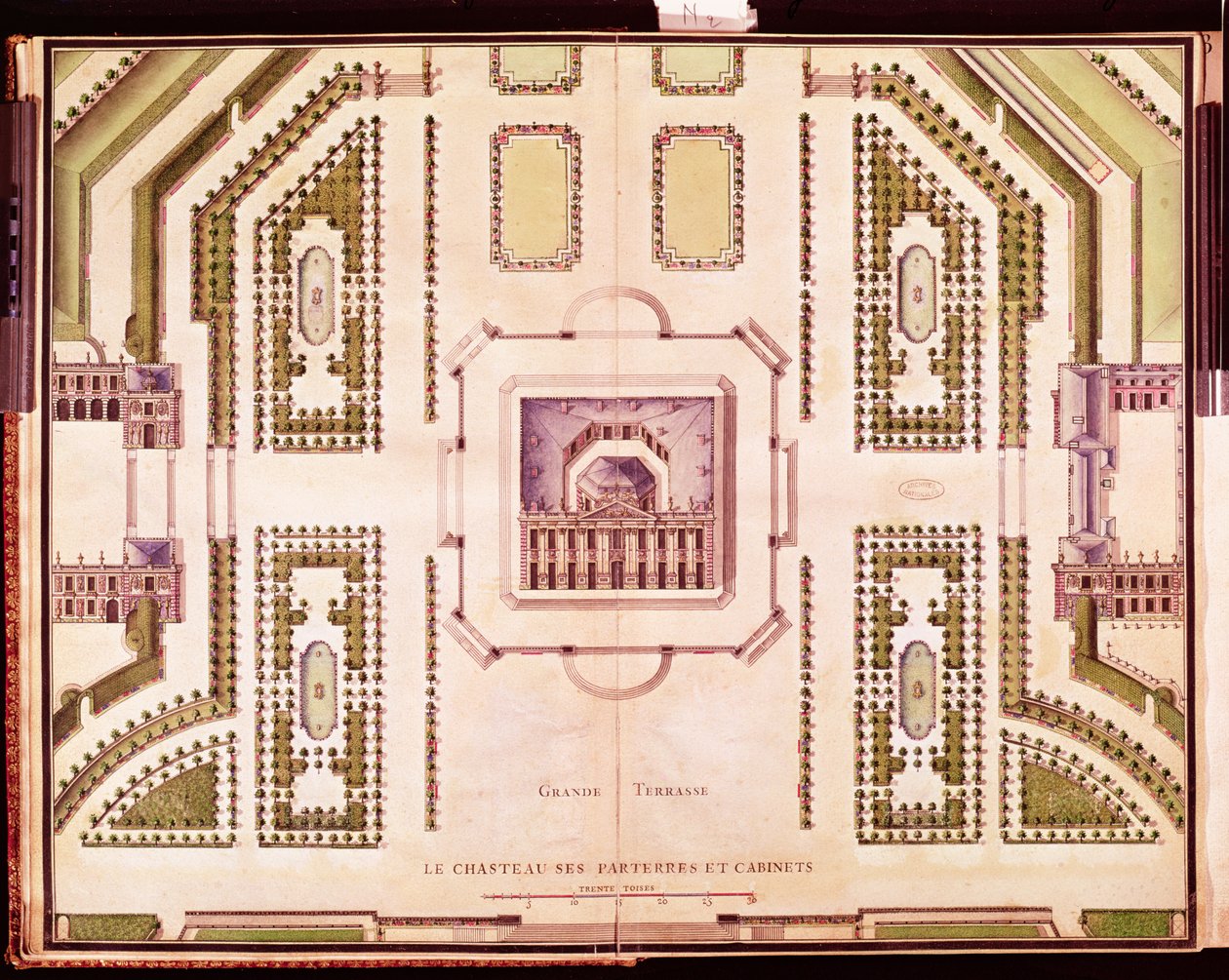 Plan of the Grand Terrasse of the Chateau de Marly by French School