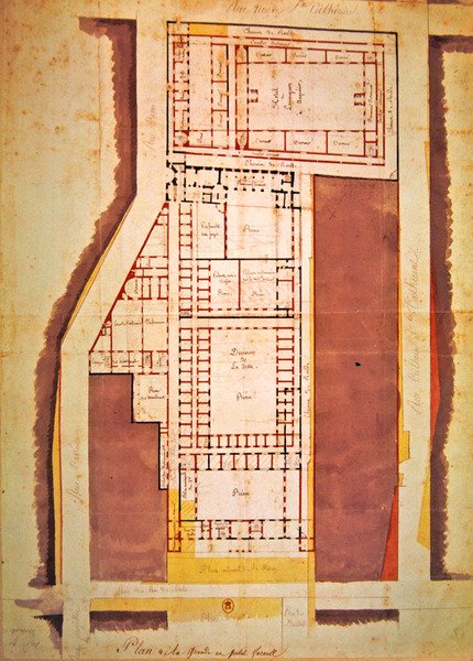 Plan of the Grande and Petite Force prison, rue du Roi de Sicile, Paris by French School