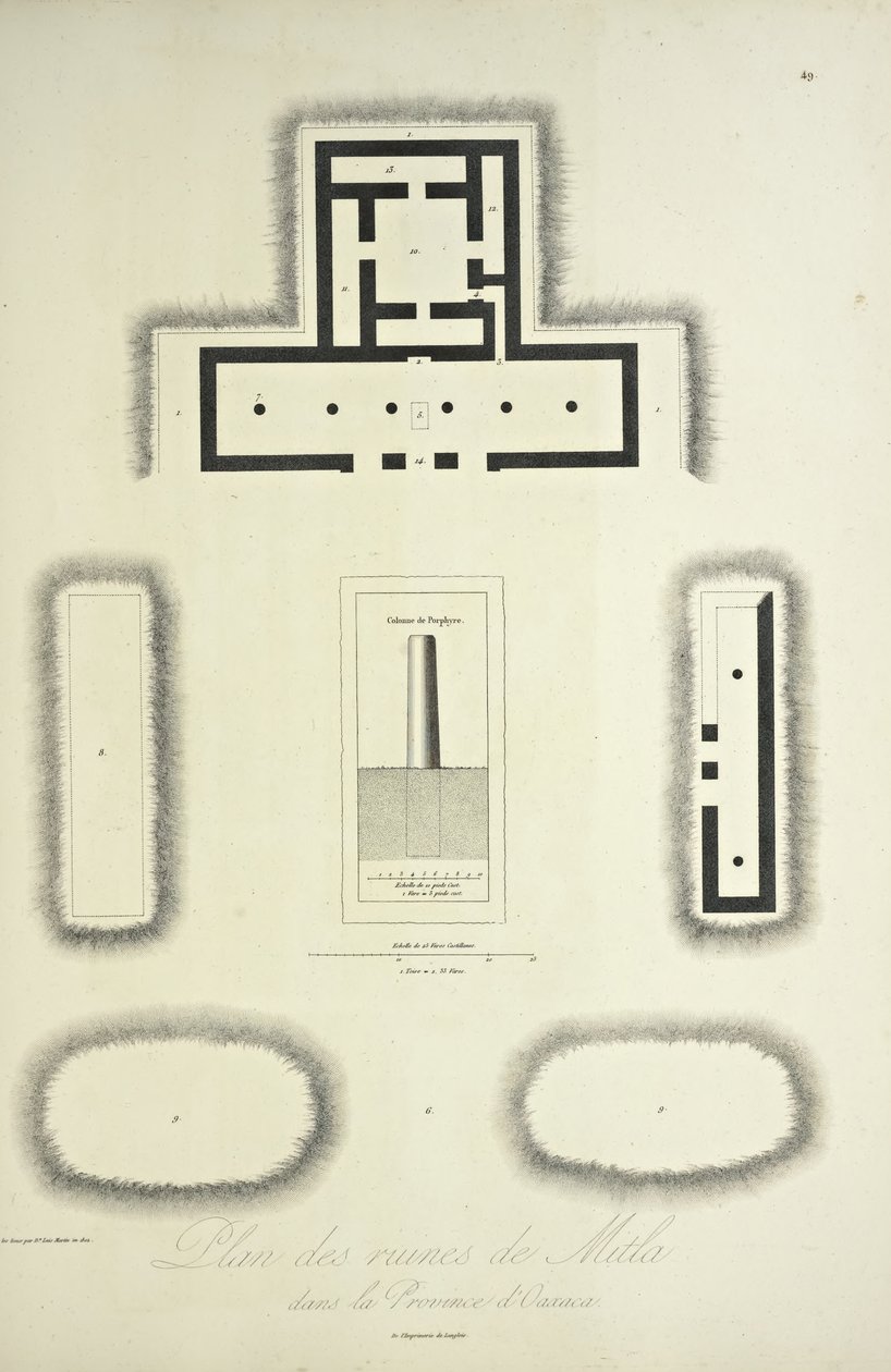 Plan of the Ruins of Mitla in the Province of Oaxaca, Illustration from 