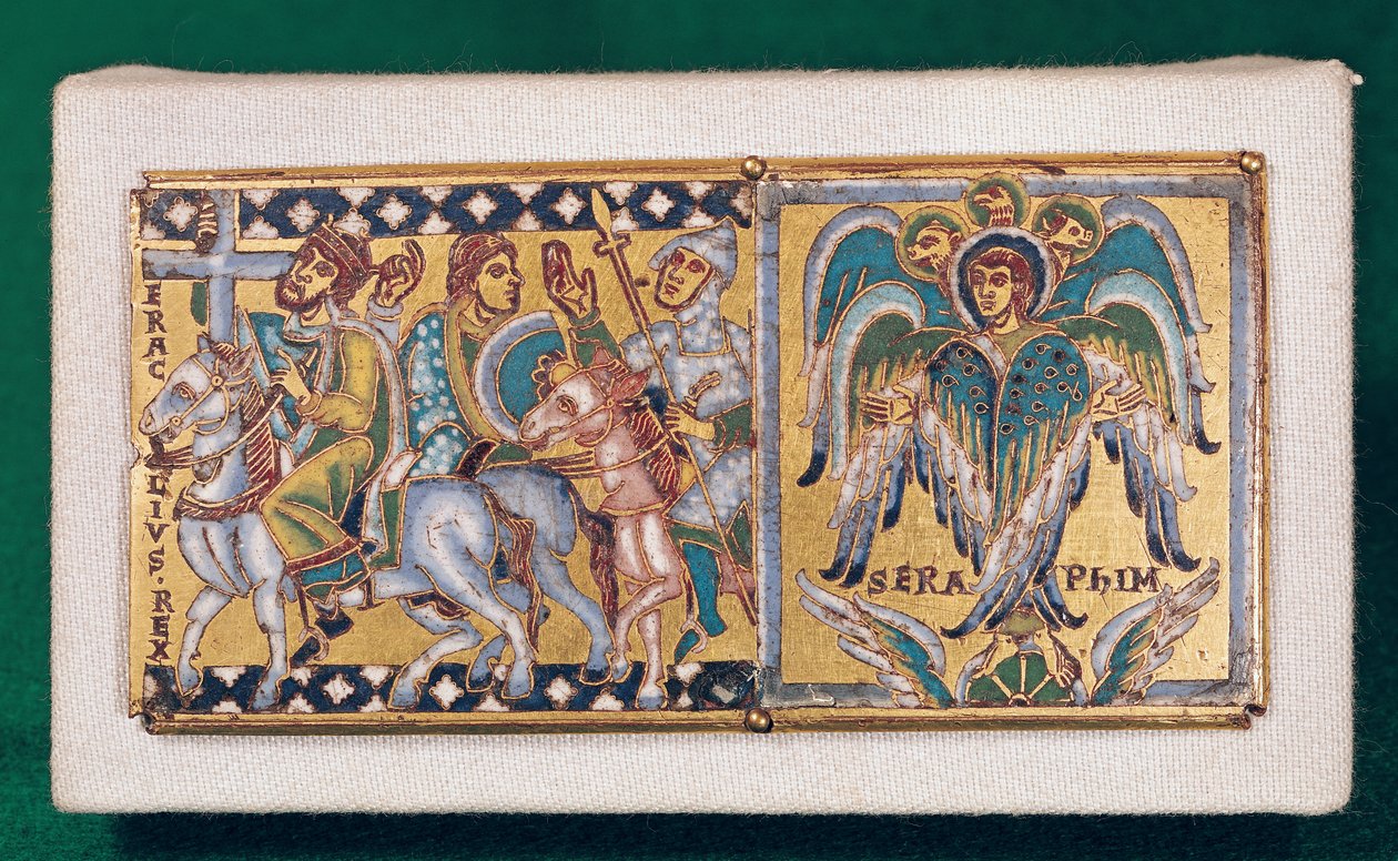 Plaque depicting Heraclius and the Vision of Ezekiel, Mosane School by French School