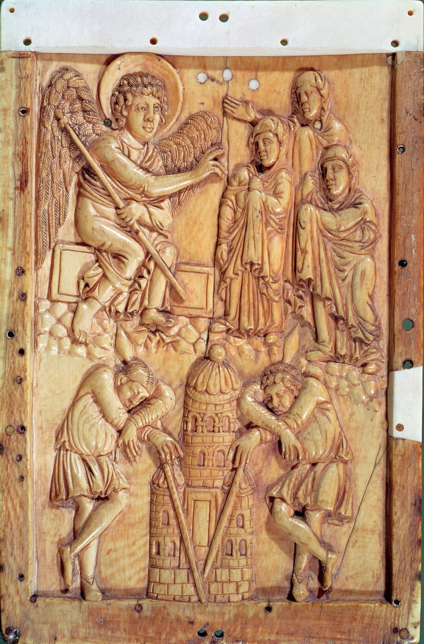 Plaque depicting the Holy Women at the Tomb by French School