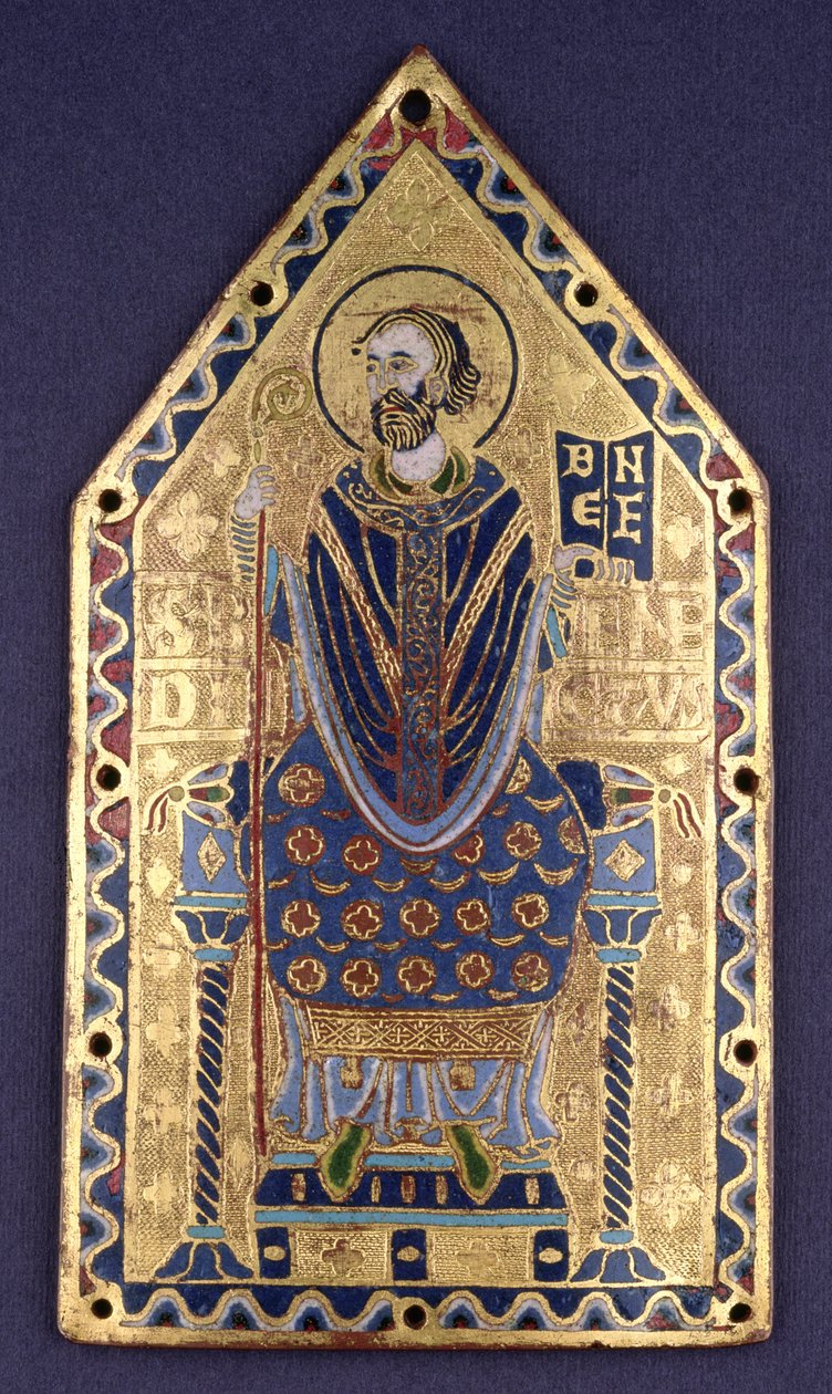Plaque with Image of St. Benedict by French School