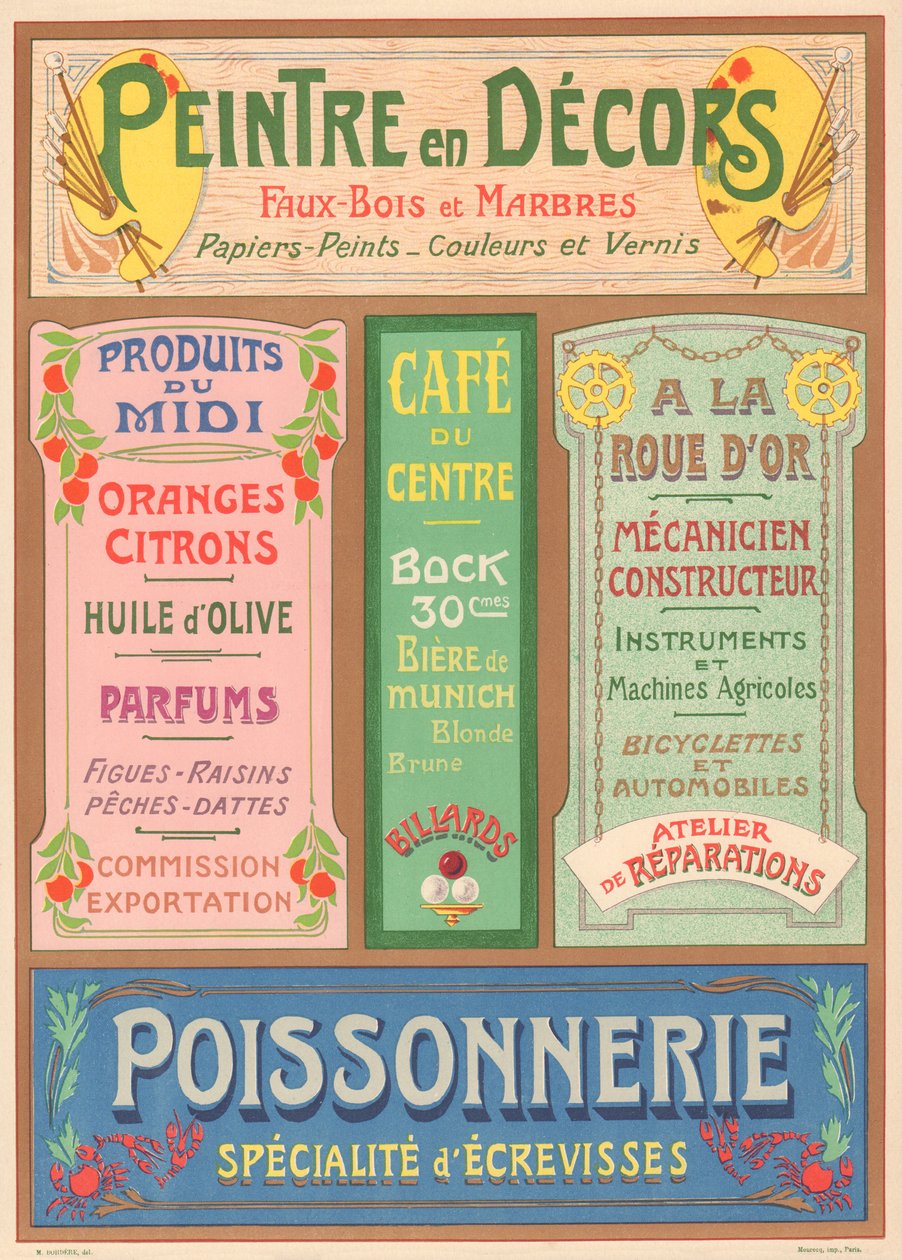 Plate No. 23: Signage Models for Art Nouveau Letter Painter by French School