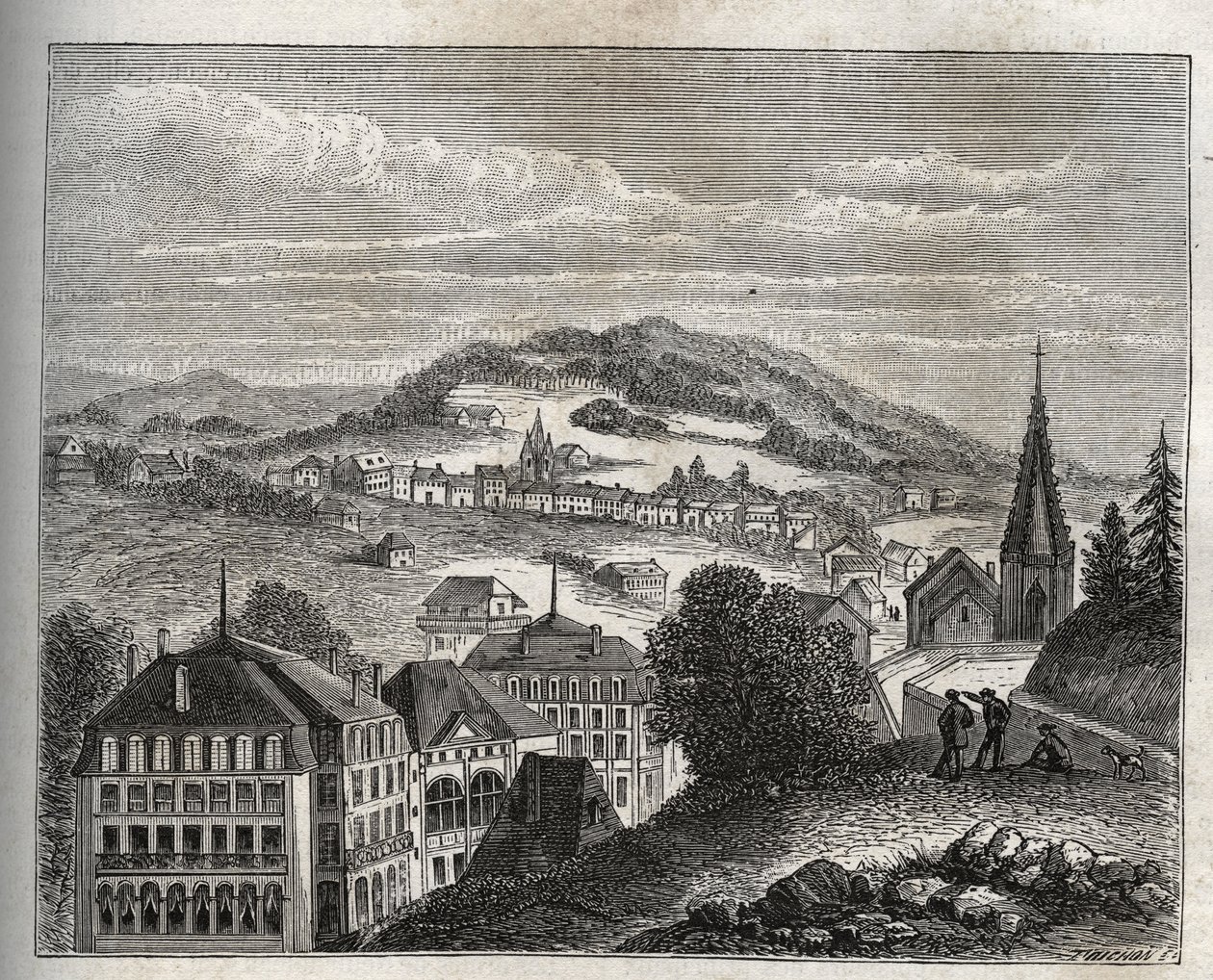 Plombieres-les-Bains thermal resort of Vosges - engraving in 
