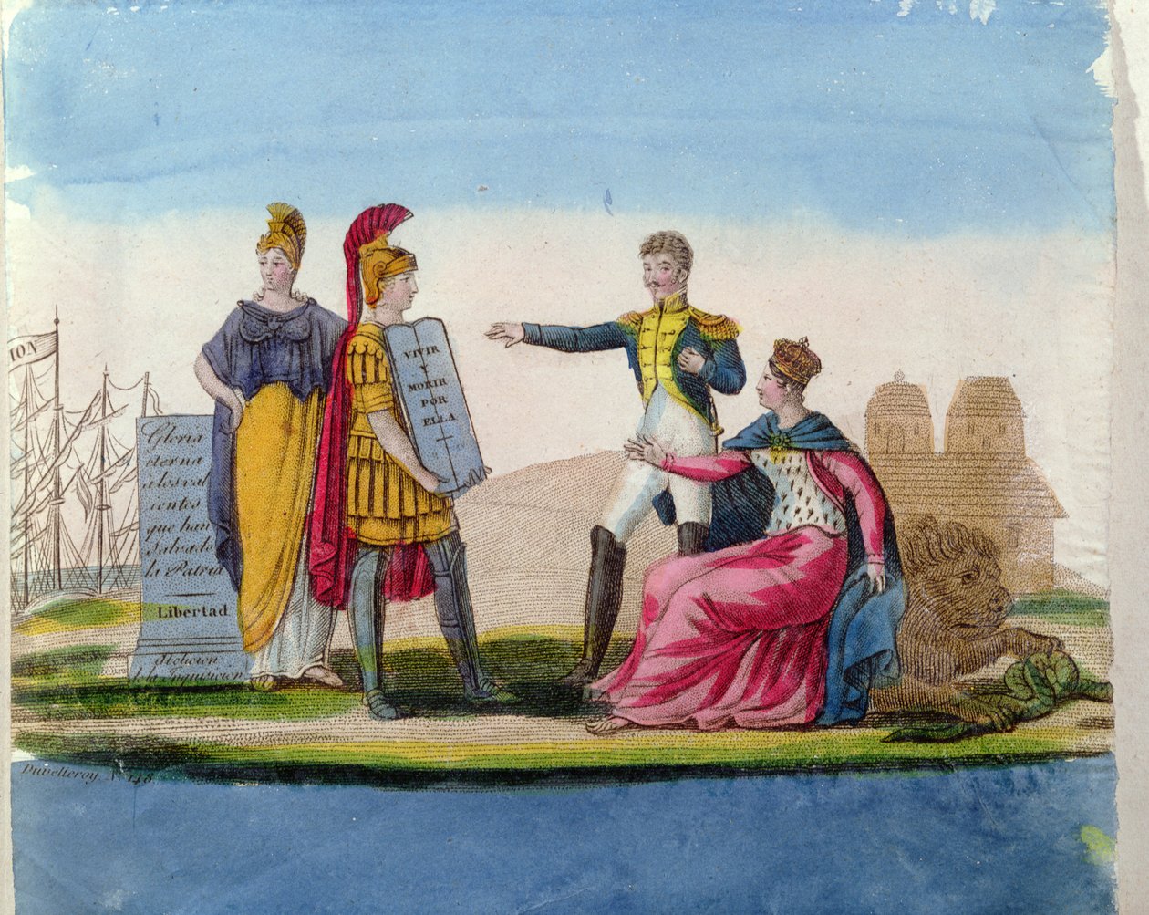 Popular Imagery in praise of Bolivar, c.1820-30 by French School