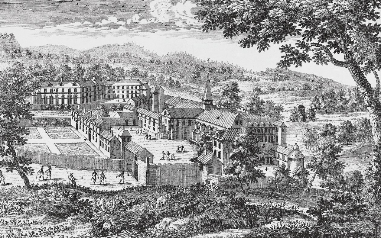 Port-Royal-des-Champs Abbey, engraving, France by French School