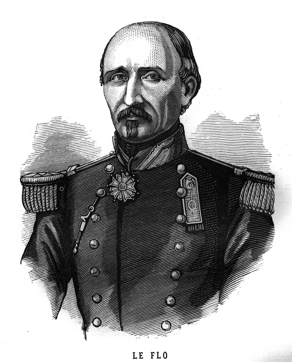 Portrait of Adolphe Le Flo (1804-1887), general of the French Armee and politician. Engraving in Les Illustrations De L