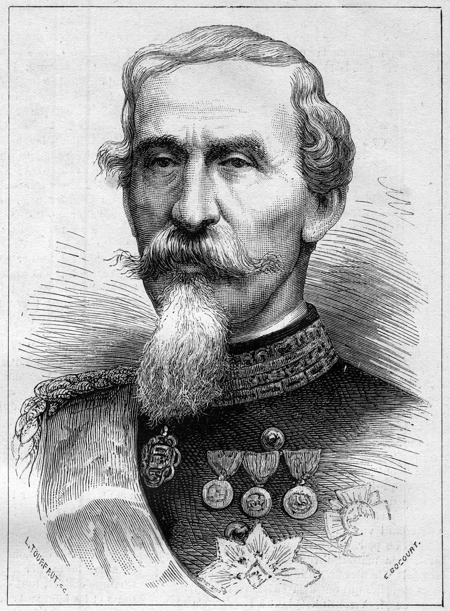Portrait of Alfonso Ferrero de La Marmora, general and Italian politician. Engraving in Le Monde Illustré n°1085 of 19 January 1878 by French School