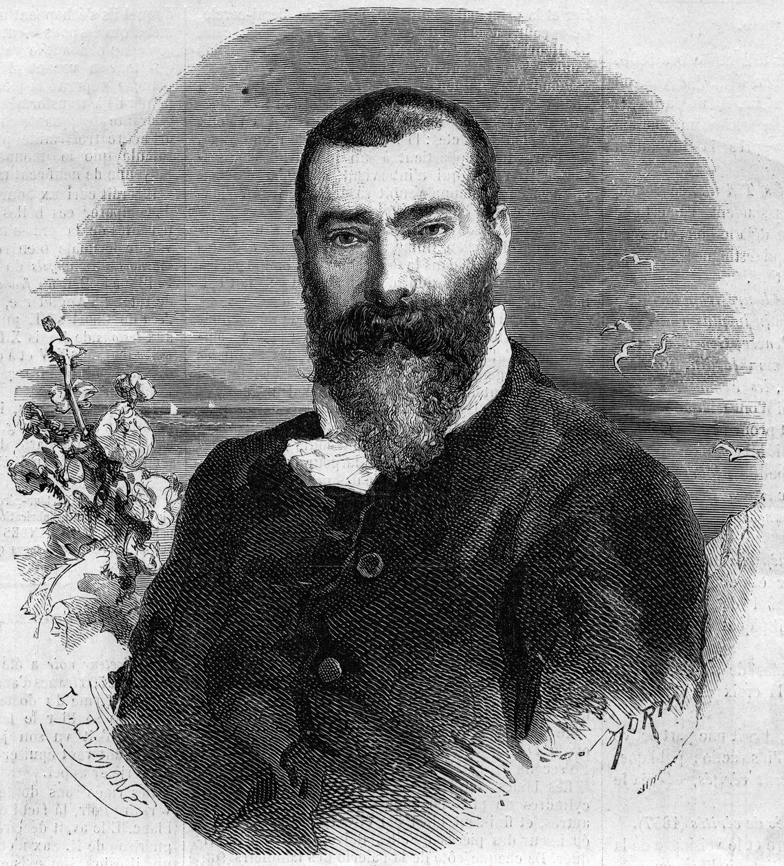 Portrait of Alphonse Karr, French novelist and playwright by French School