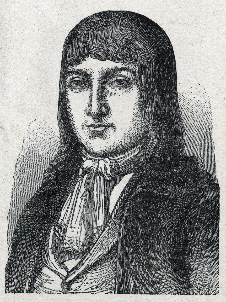 Portrait of Amateur Jerome Le Bras des Forges, knight of Boishardy, Chef chouan of the French revolution - Engraving of 1889 by French School