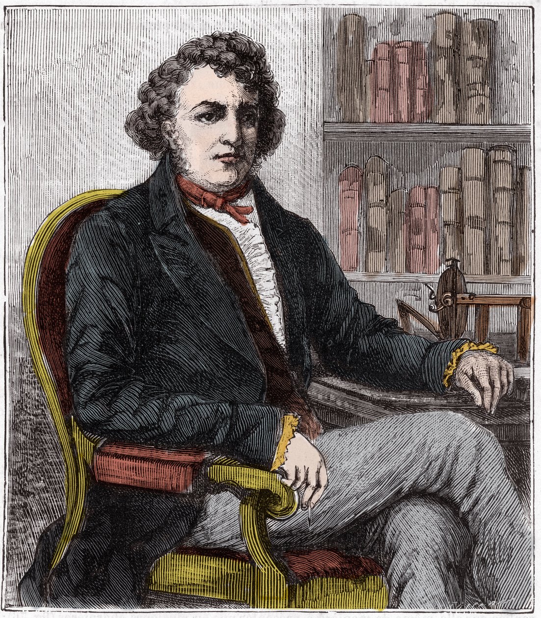 Portrait of Andre Marie Ampere (1775-1836) French physicist - Andre-Marie Ampere (1775-1836), French physicist and pioneer of electrodynamics - Engraving in 