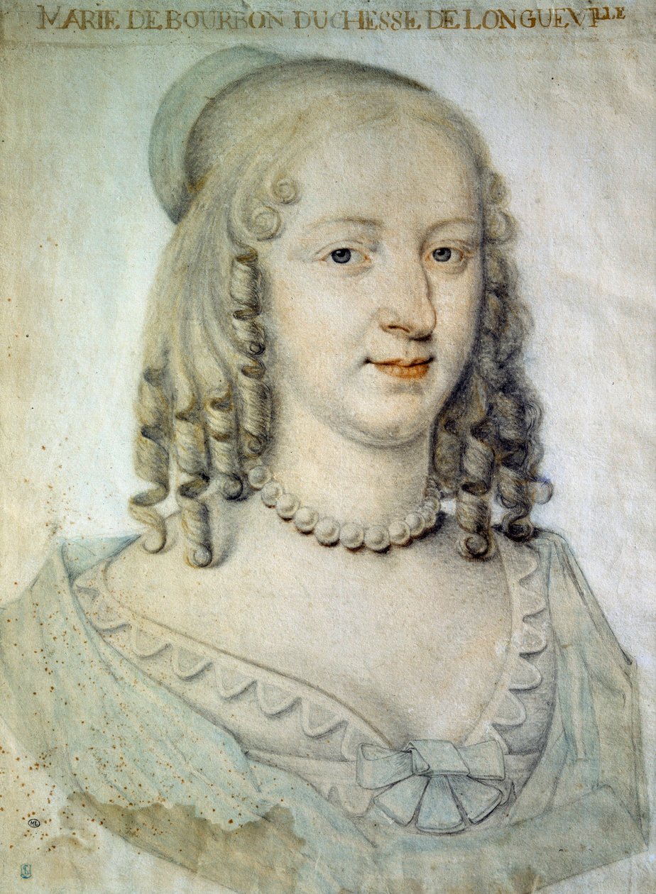 Portrait of Anne Genevieve de Bourbon Conde (Anne-Genevieve de Bourbon-Conde), Duchess of Longueville (1619-1679), sister of the Grand Conde by French School