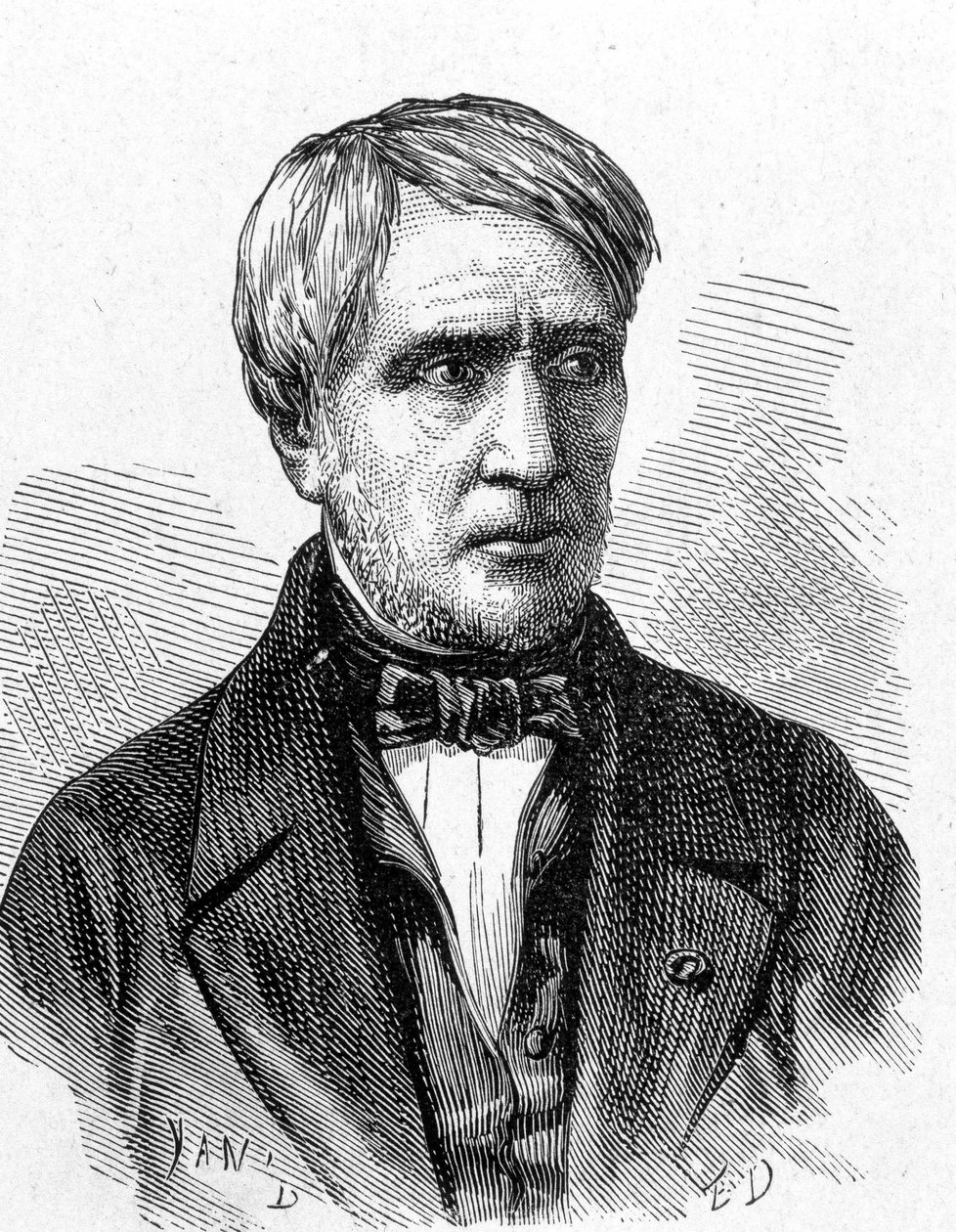Portrait of Antoine Cesar Becquerel (1788 - 1878), French physicist - in Album de la Science; illustrious scholars; Grandes discoveries 1896 by French School