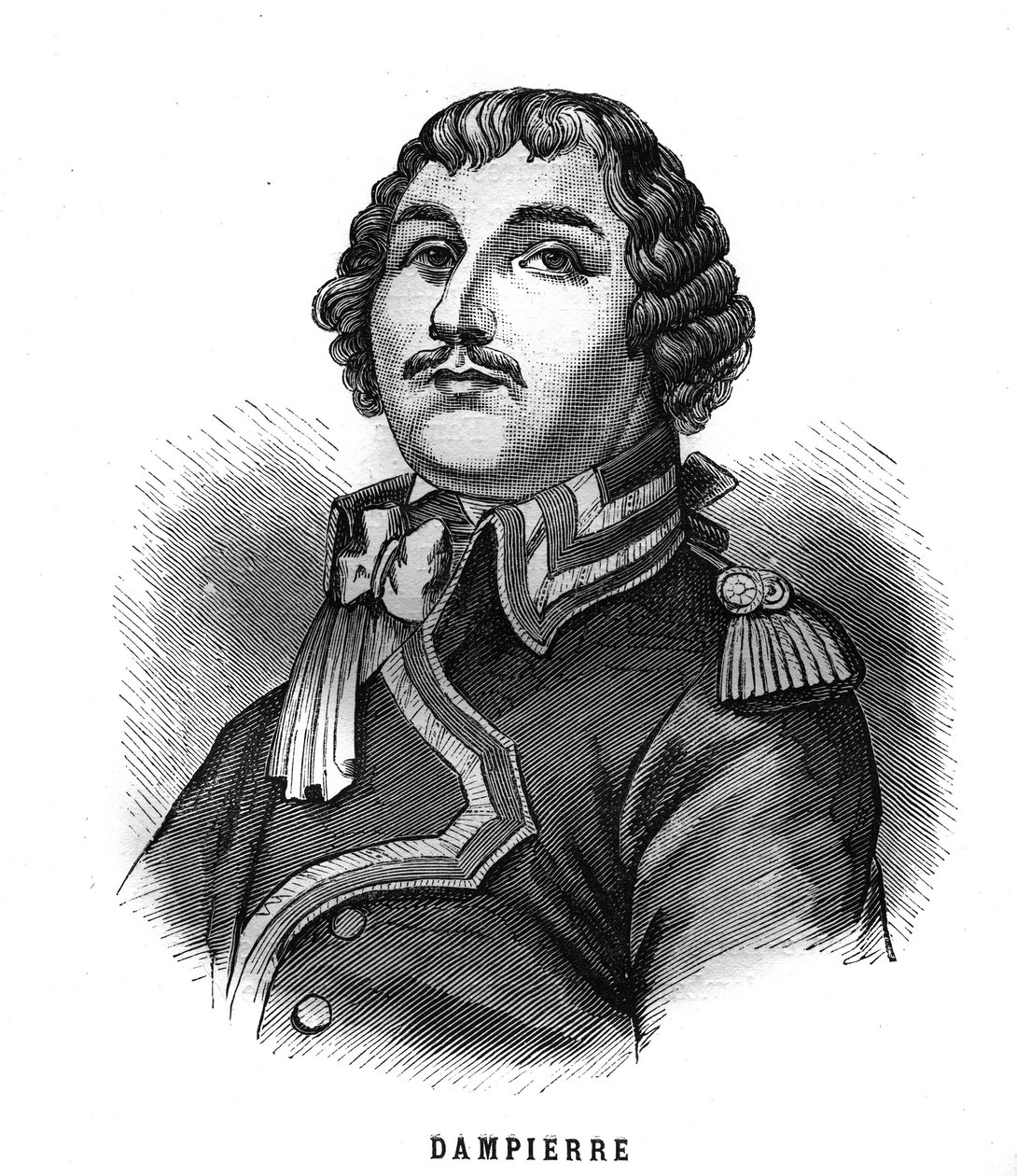 Portrait of Auguste Picot de Dampierre, general of the French Revolution. Engraving in 